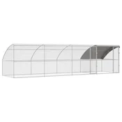 Vidaxl Kletka za piščance 4 szt. srebrna 800 x 200 x 200 cm Jeklo in PE