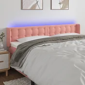 vidaXL vidaXL LED posteljno vzglavje roza 183x16x78/88 cm žamet, (20951864)