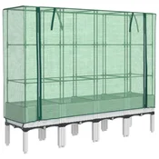 Vidaxl Visoka greda s prevleko za rastlinjak videz ratana 160x40x140cm