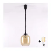 Brilagi - LED luster na lanku R GLASS 1xE27/60W/230V precnik 14 cm crna/zadimljeno smeda