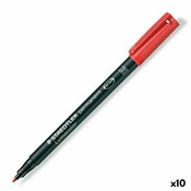 NEW Trajni marker Staedtler Lumocolor 317-2 M Rdeča (10 kosov)