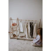 shumee Maxi garderobna omara, garderobna omara Montessori, obešalnik + 5 lesenih obešalnikov