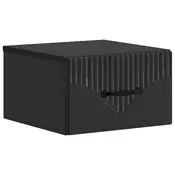 vidaXL Stenski nočni omarici Črna 34,5 x 33 x 20 cm Inženirski les
