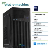 PCPLUS e-machine Core Ultra 5 235 16GB 1TB Windows 11 Home namizni računalnik