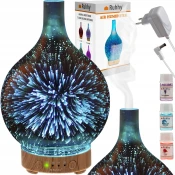 3v1 LED RGB steklen difuzor vlažilec zraka izparjevalnik in projektor 100ml + arome