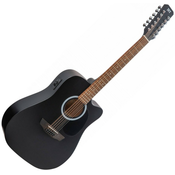 JET JDEC-255-12 12-String Blk elektroakustična gitara