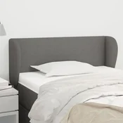 Vidaxl Vzglavje z ušesi temno sivo 103x23x78/88 cm blago