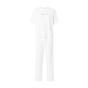 Hunkemöller Pižama kremna/roza/temno rdeča