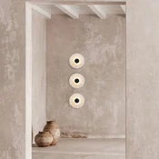 Zambelis LED-stenna svetilka 2551, bela/črna, premer 25 cm, alabaster - Dnevna soba/jedilnica - bela, črna - Kamen
