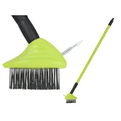 Žičnata krtača s strgalom za ploščice, plastični ročaj 63485