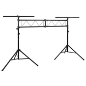 vidaXL Stojalo za luči črno 338x115x(180-300) cm jeklo