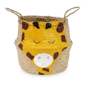 Rumena/naravna otroška škatla za shranjevanje iz morske trave o 30x28 cm Giraffe – Compactor