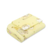 Bobono Otroški komplet posteljnine s polnilom, 2 kosa, 75x100cm NEWBORN - Medvedki v oblakih, rumeni