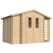 Timbela Lesena vrtna lopa - 206x328xH218 cm/5,41 m2 - Vrtna hiša s podi - TIMBELA M389C+M389G, (21823625)