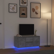 TV ormaric s LED svjetlima siva boja betona 100x41x50 cm