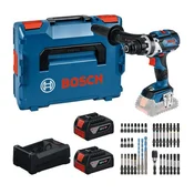 BOSCH set alata GSR 18V-110 C + 2× GBA 5.0Ah + GAL 12V/18V-80 + set bitova 0615A500E3