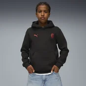 Mens Puma AC Milan Ftbl Essentials Hoodie Youth, Black, Size 13-14Y, Clothing