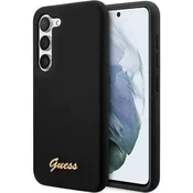 Guess Samsung Galaxy S23 black hardcase Silicone Vintage Gold Logo (GUHCS23SSLSMK)
