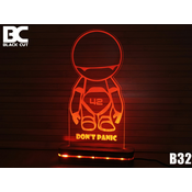 Black Cut 3D Lampa Dont Panic Crvena