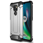 Robusten ovitek Rock za Motorola Moto G9 Play - srebrn