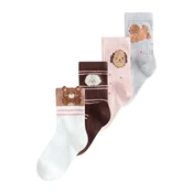 Next Nogavice temno rjava/svetlo siva/rosé/bela
