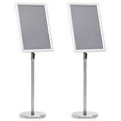 Stalci za plakate 2 pcs Srebrno 45 x 32,7 x 108 cm Aluminij