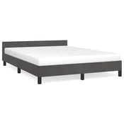 Vidaxl Posteljni okvir brez vzmetnice temno siv 140x200 cm žamet