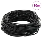 vidaXL Usnjena vrvica Črna O1,5 mm x 10 m Usnje