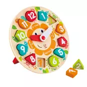 Hape puzzle ura z zabavnimi kužki