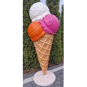 Casa Padrino luxury decorative ice cream cone multicolored H. 185 cm - Large decorative ice cream - XXL deco ice cream - Gastronomy decoration - Ice cream parlor decoration - Restaurant decoration