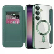 Etui SmartMag Book z Magsafe tehnologijo in RFID denarnico za Samsung Galaxy S23 Plus - green