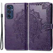 GS Ovitek za Samsung Galaxy M35 z zapiranjem, Mandala, vijoličen