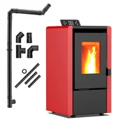 THUNDER Peč na pelete – Wi-Fi upravljanje, 16 kg rezervoar, avtomatsko ogrevanje THUNDER LEYLA-RED 6,3 kW, (5000098555)