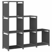 Vidaxl Regal s 6 kockastimi policami siv 103x30x72,5 cm blago