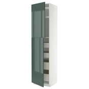 METOD / MAXIMERA Vis.el. s 2 vrata/4 fioke, bela/Kallarp tamna sivozelena visokog sjaja, 60x60x240 cm