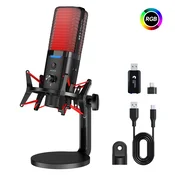 INF Dvojni način brezžični in žični gaming mikrofon z RGB osvetlitvijo, (5000292064)