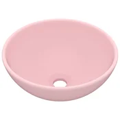 MAISON CHIC Razkošen Umivalnik - Kopalna umivalnik - Lavabo okrogel mat roza 32,5x14 cm keramičen, (21684964)