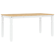 MAISON CHIC Jedilna miza - Kuhinjska miza - Jedilni stol Corona bela 160x80x75 cm trdna borovina, (21715219)