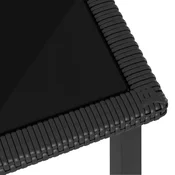 Vidaxl Vrtna jedilna miza črna 70x70x73 cm poli ratan