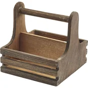 GENWARE Stojalo za pribor/začimbe, leseno, 150 mm, dolžina: 155 mm, širina: 150 mm, rustikalno
