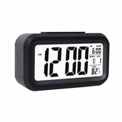 GOTEL LED črna digitalna budilka in termometer