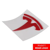 Tesla emblem za Model 3/Y – sprednji ali zadnji logo v več barvah – Model: Tesla Model Y, Barva: Rdeča, Položaj: Zadaj