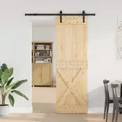 vidaXL Drsna vrata NARVIK Naravna in črna 70 x 210 cm (152,5 cm)