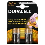 Duracell Baterije AAA (LR03) Basic, 4 kos