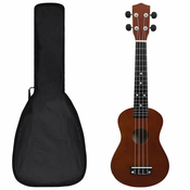 Vidaxl Otroški ukulele soprano s torbo temen les 23