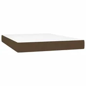 Vidaxl Vzmetnica z žepkasto vzmetjo srednje trdote temno rjava 140x200x20 cm blago
