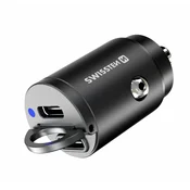 SWISSTEN SWISSTEN nano avtomobilski polnilec Power Delivery 2x USB-C, 45 W, črn