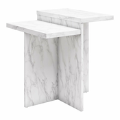 Bela mizica v marmornem dekorju 56x56 cm Brielle – CosmoLiving by Cosmopolitan