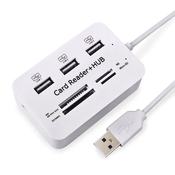 Northix Bralnik pomnilniških kartic USB 2.0 + zvezdišče USB (visoka hitrost)