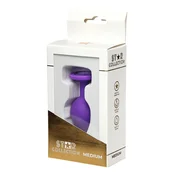 Gardj Europe Star Collection – Vijolični silikonski analni čep M – Vijolični kamen